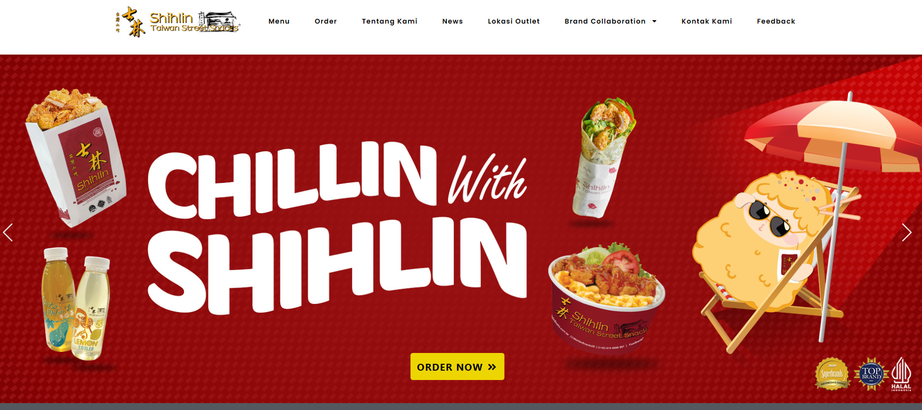 Landing Page makanan shihlin