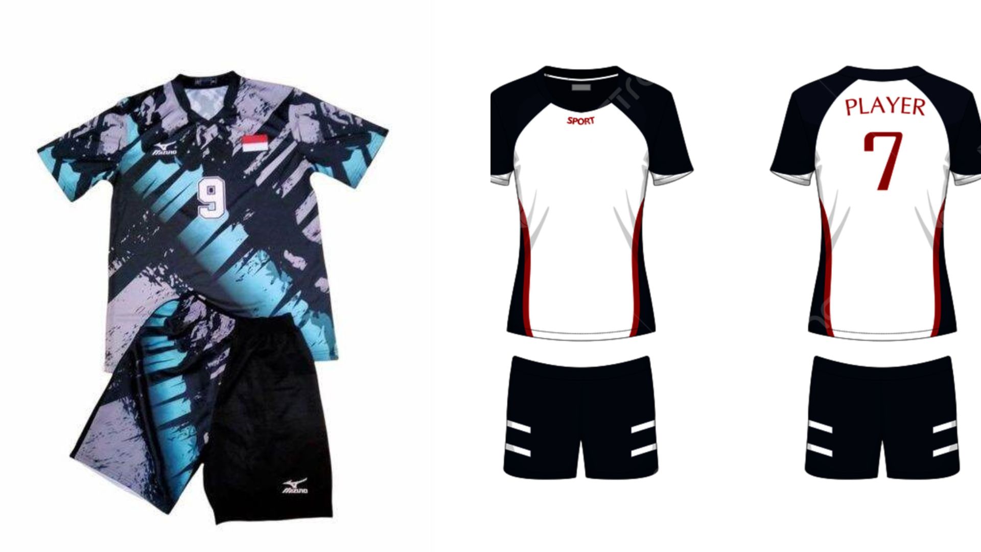 Jersey Voli Polos dan Bermotif