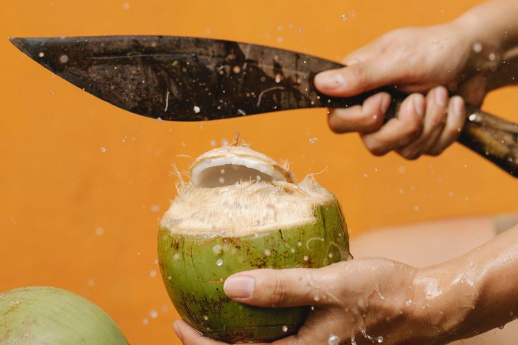 alat untuk mengupas kelapa efisien