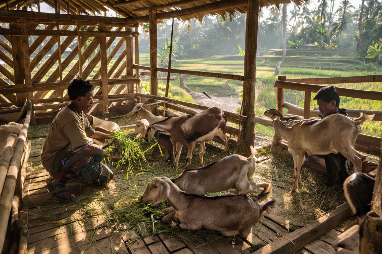 rutinitas ternak kambing etawa