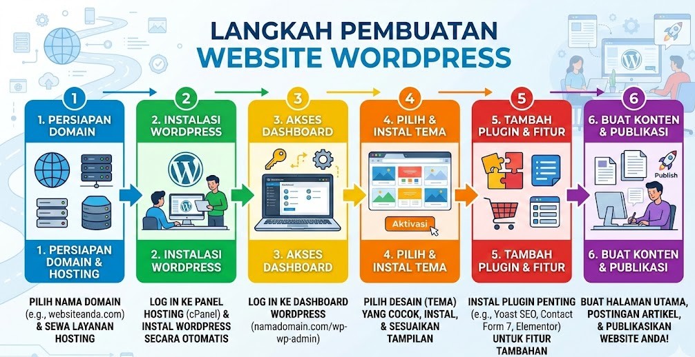 langkah pembuatan website wordpress