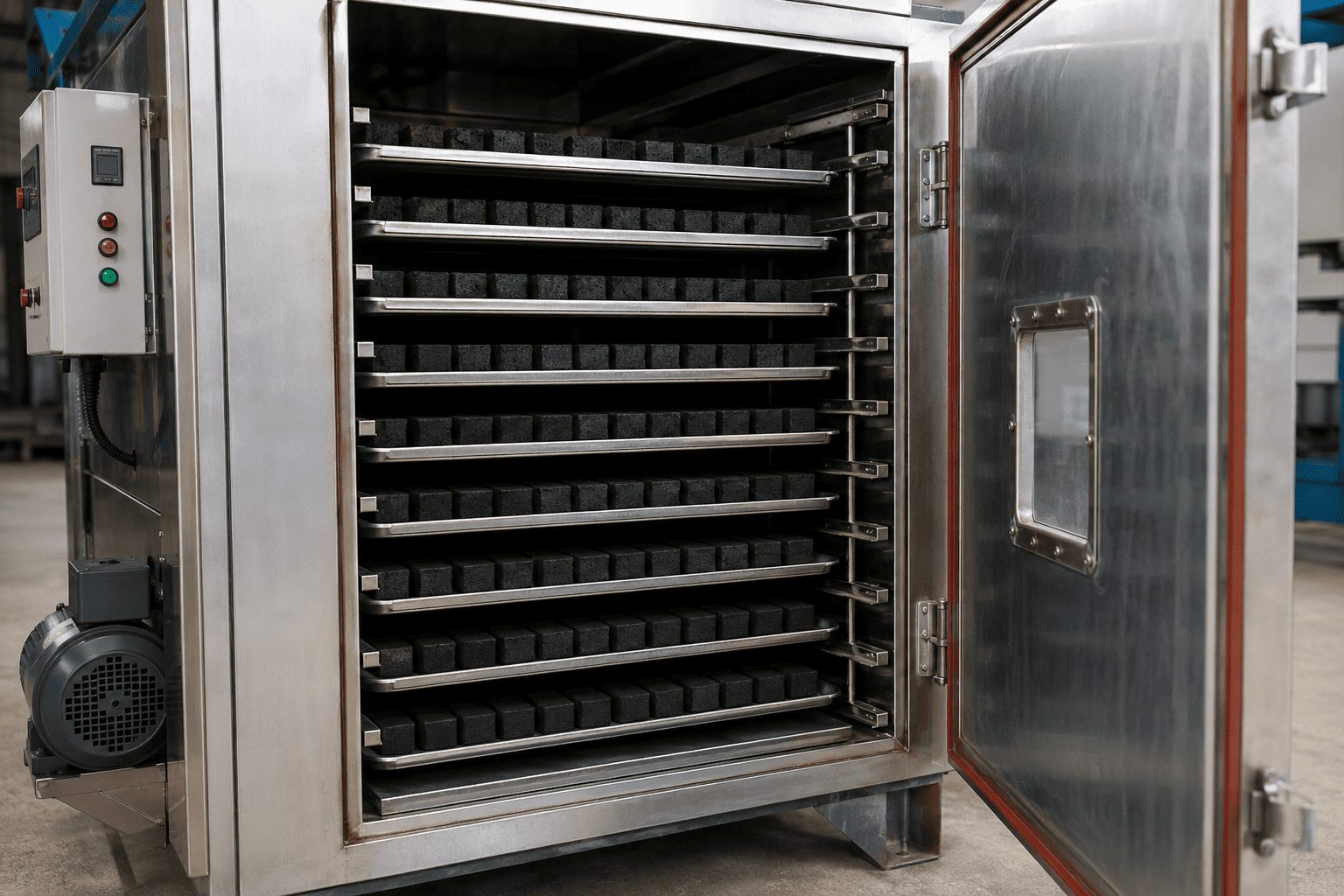 cara kerja oven pengering briket